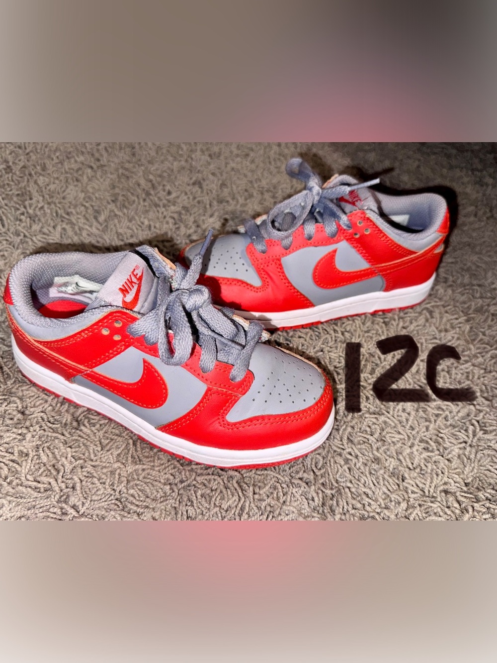 Kids Nike Dunk Sneakers in Gray and Orange